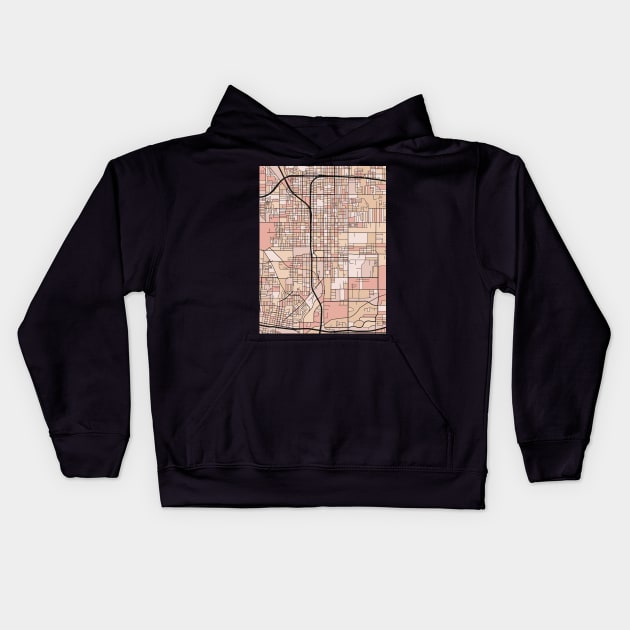 San Bernardino Map Pattern in Soft Pink Pastels Kids Hoodie by PatternMaps